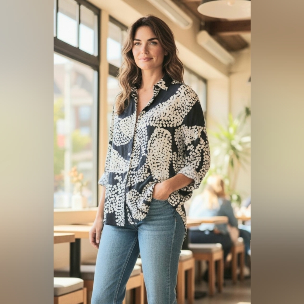 Milano Blue and White Button Down Shirt